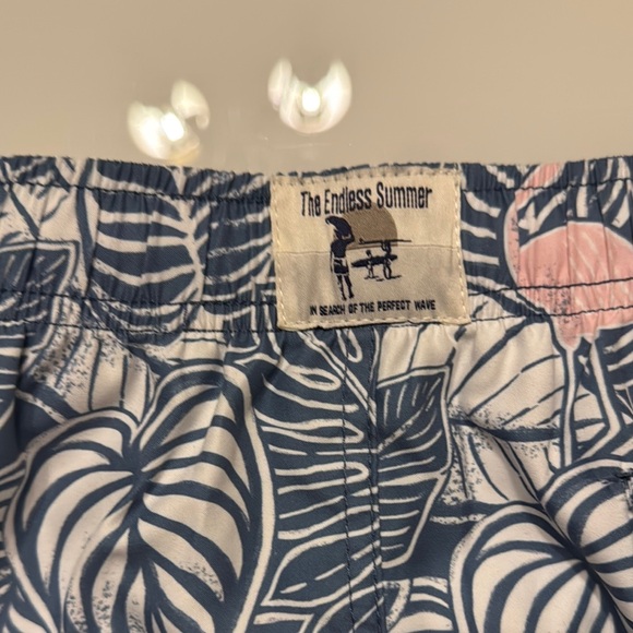 Kids Swim Trunks with Flamingo and Leaf Print - Picture 6 of 6